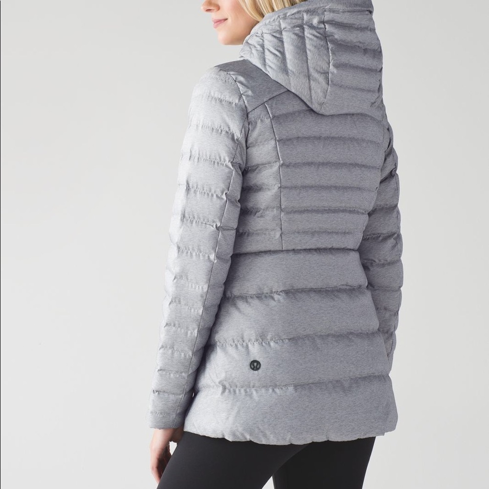 Lululemon White/Silver Down For It Puffer Jacket